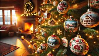Handgefertigte Christbaumkugeln mit Regionalmotiven