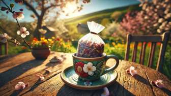 Sommerblüten-Tee mit handgemachter Teetasse