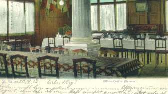 Der historische Saal der Militärkantine im ersten Stock um 1905