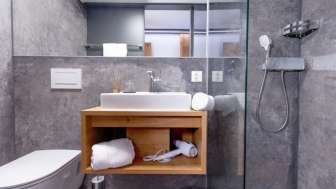 Badezimmer im Landhaus Boutique Motel