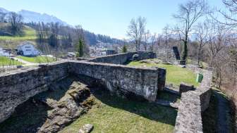 Mauerreste der Burgruine in Schellenberg