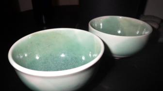Schüssel mit türkis - blauer Glasur