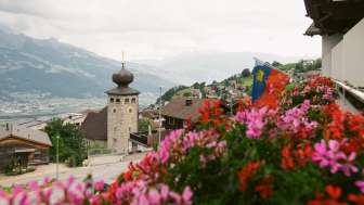 Ausblick von dem Balkon des Hotel Oberland