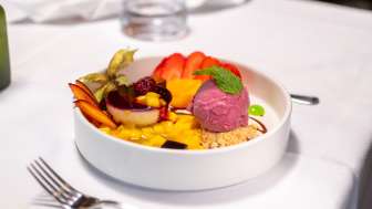Leckeres Dessert im Alpin Royal Restaurant